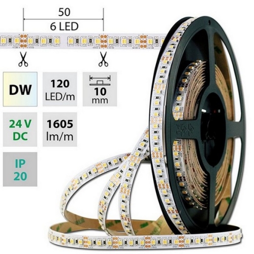 Levně CCT LED pásek McLED 24V teplá+studená bílá š=10mm IP20 19,2W/m 120LED/m SMD3527 ML-127.632.60.0 (5m)