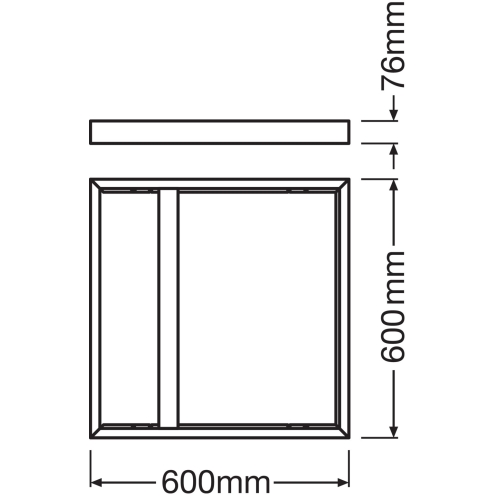 Montážní rámeček LEDVANCE SURFACE MOUNT KIT H75 600x600mm (obrázek 5)