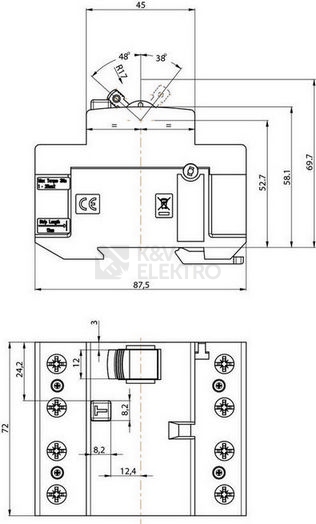 Obrázek produktu Proudový chránič ETI EFI-P4 A 40/0,03 NL 002061812 N pól vlevo 1