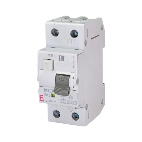 Kombinovaný chránič s jističem ETI KZS-2M A G/KV B10/0,03 (jističochránič) 002174102