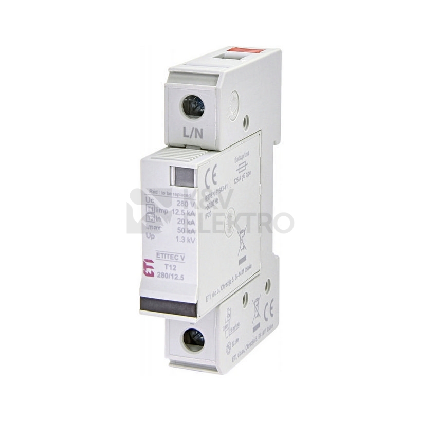 Obrázek produktu Svodič přepětí ETI ETITEC V T12 280/12,5 1+0 002442900 0