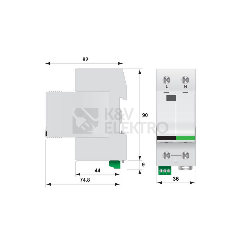 Obrázek produktu Svodič přepětí ETITEC V T12 280/12,5 1+1 002442903 1
