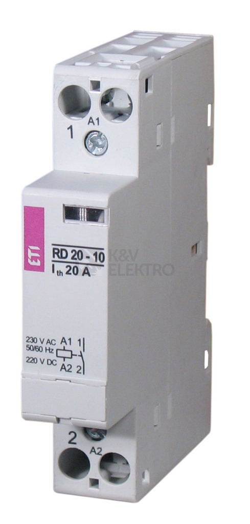 Obrázek produktu  Instalační stykač ETI RD 20-10-230V AC/DC 20A 1NO 002464000 tichý 0