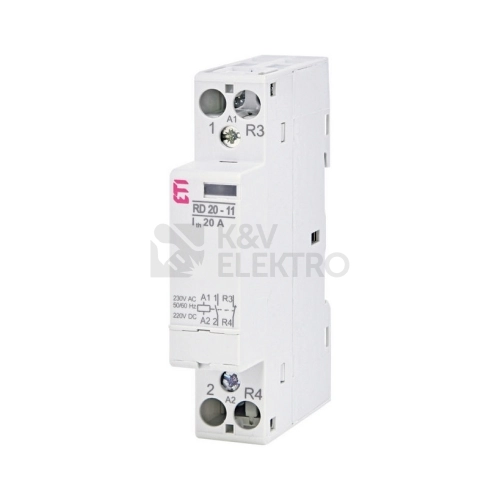 Instalační stykač ETI RD 20-11-230V AC/DC 20A 1NO+1NC 002464006 tichý