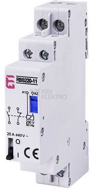 Obrázek produktu Bistabilní spínač ETI RBS220-11-230V AC 1NO+1NC 20A 002464106 0