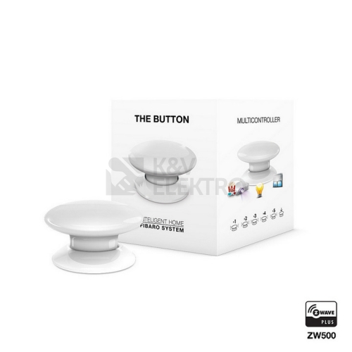 Bezdrátové tlačítko k ovládání scén Fibaro Z-Wave Plus bílé FIB-FGPB-101-ZW5