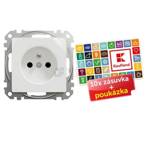  Schneider Sedna Design/Elements zásuvka bezšroubová bílá balení 10ks + poukázka 100 Kč SDD111012X10