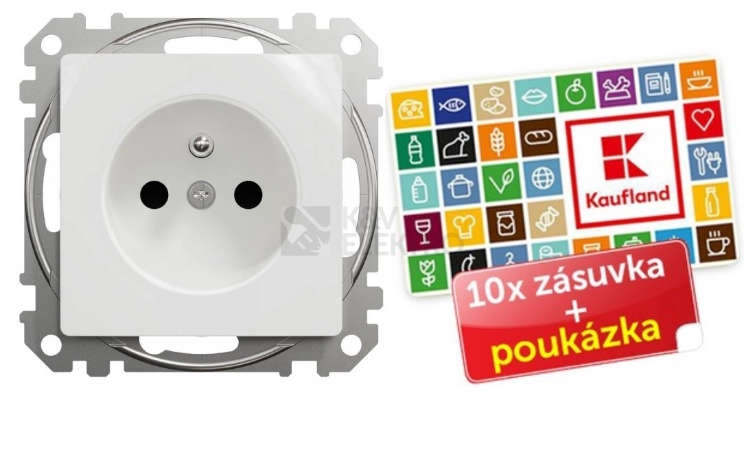 Obrázek produktu Schneider Sedna Design/Elements zásuvka bezšroubová bílá balení 10ks + poukázka 100 Kč SDD111012X10 0