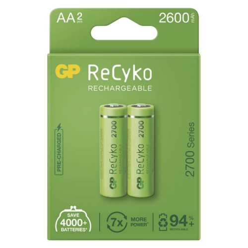 Nabíjecí tužkové baterie AA GP ReCyko HR6 2700mAh NiMH B2127 blistr