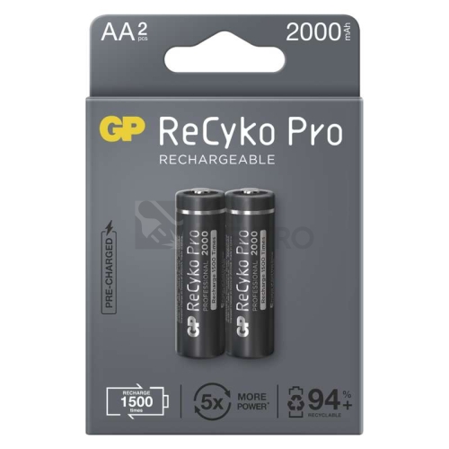  Nabíjecí tužkové baterie AA GP ReCyko Pro Professional HR6 2000mAh NiMH B2220 (blistr 2ks)