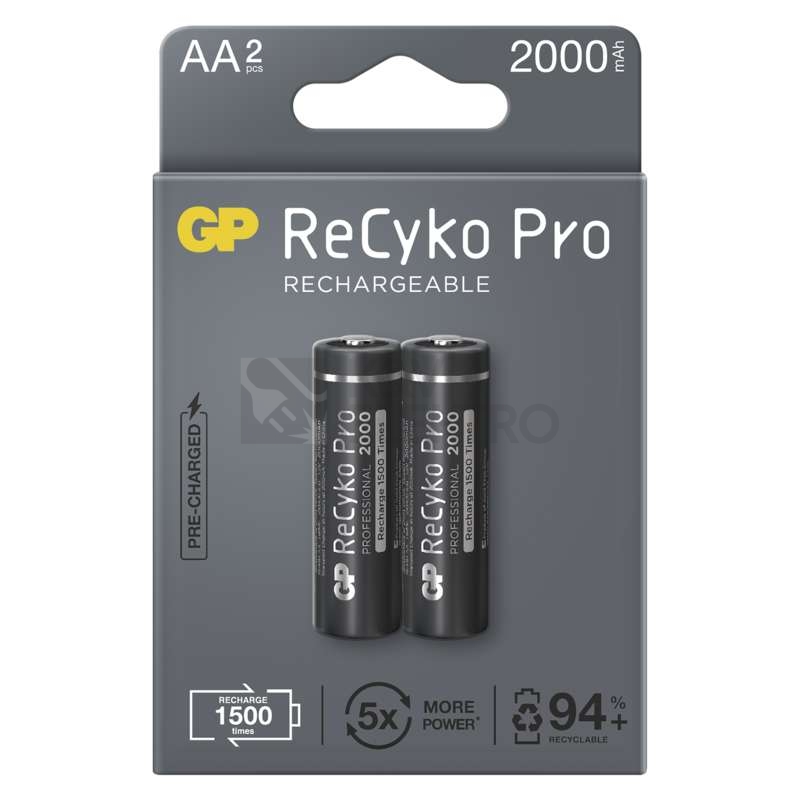 Obrázek produktu  Nabíjecí tužkové baterie AA GP ReCyko Pro Professional HR6 2000mAh NiMH B2220 (blistr 2ks) 0