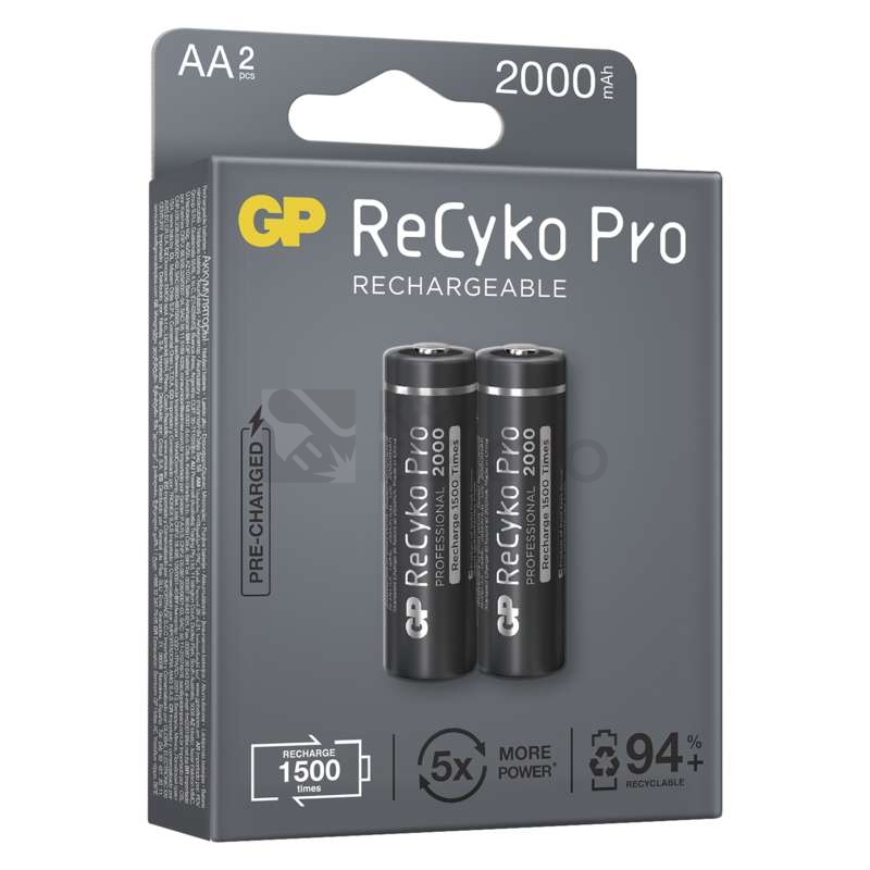 Obrázek produktu  Nabíjecí tužkové baterie AA GP ReCyko Pro Professional HR6 2000mAh NiMH B2220 (blistr 2ks) 2
