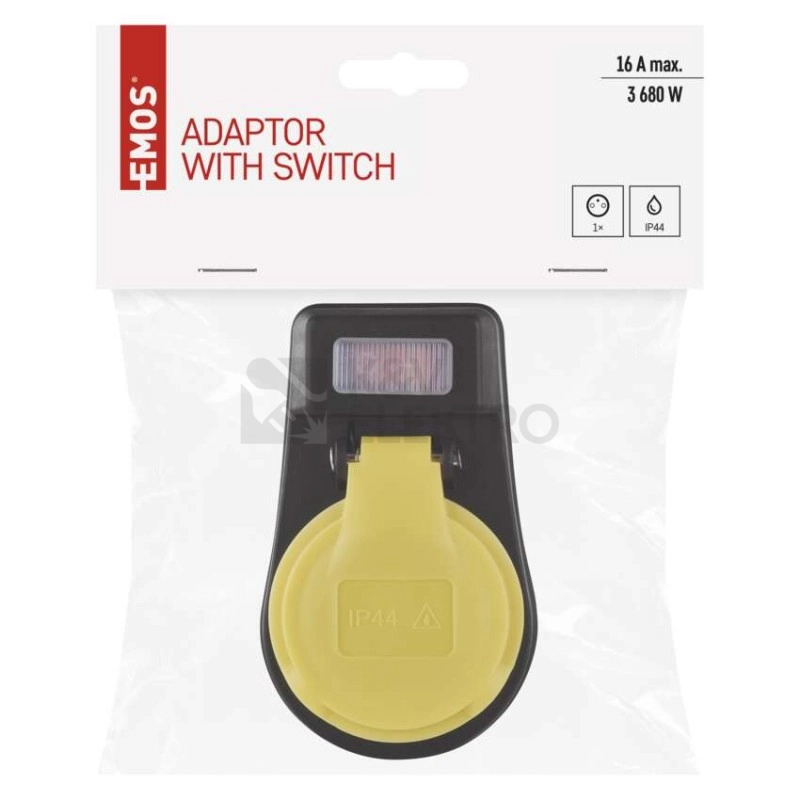 Obrázek produktu Zásuvka s vypínačem IP44 černá EMOS P00271 6