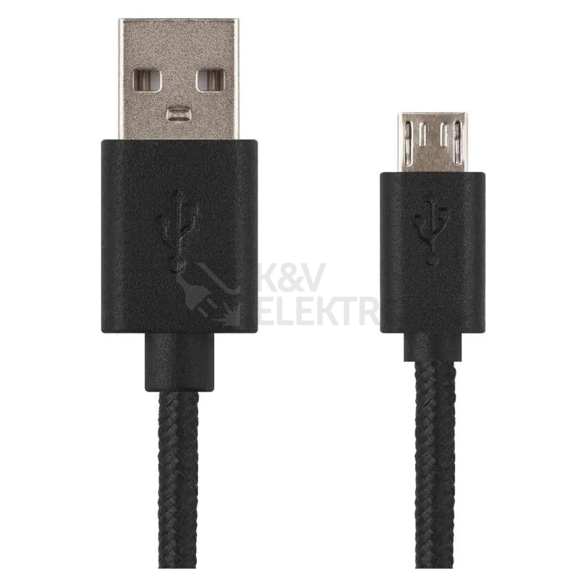 Obrázek produktu USB kabel EMOS USB 2.0 A/M-MICRO B/M 2m černá SM7008BL 1