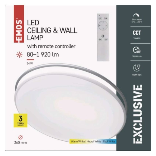 LED svítidlo EMOS EXCLUSIVE CCT 3000-6000K s dálkovým ovladačem ZM5165 (obrázek 10)