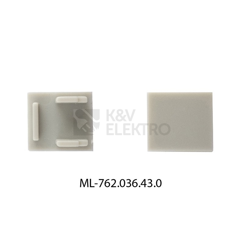 Obrázek produktu Koncovka LED profilu bez otvoru pro AG AR AS stříbrná McLED ML-762.036.43.0 1