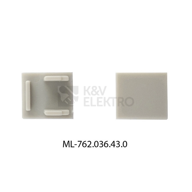 Obrázek produktu Koncovka LED profilu bez otvoru pro AG AR AS stříbrná McLED ML-762.036.43.0 1