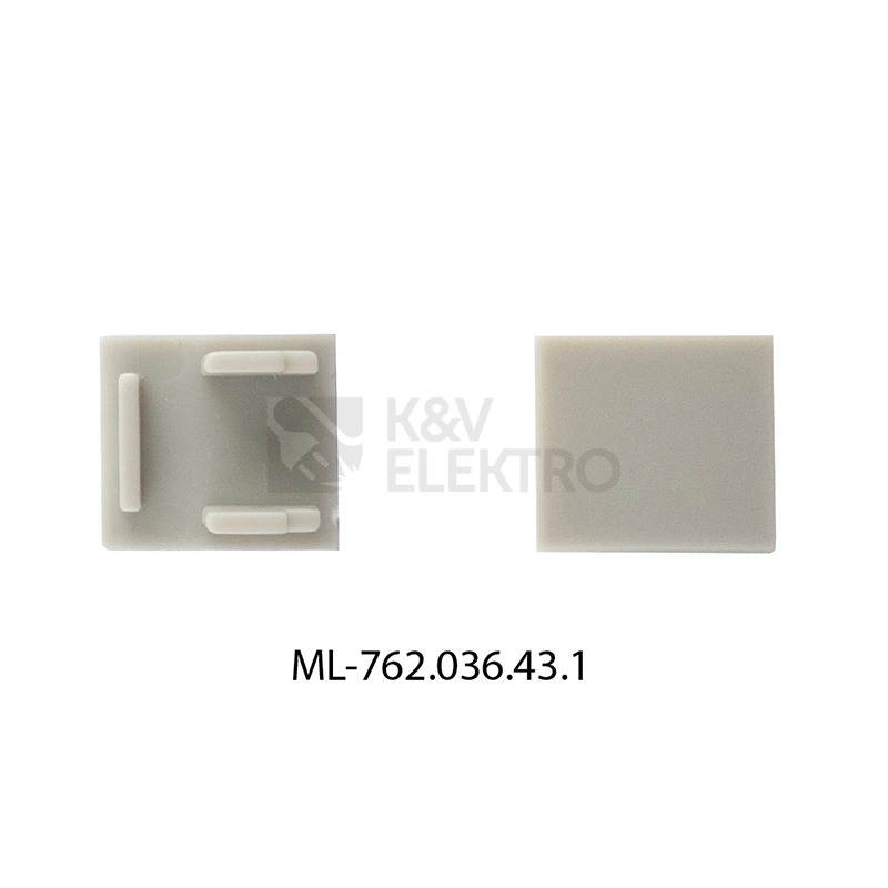Obrázek produktu Koncovka LED profilu s otvorem pro AG AR AS stříbrná McLED ML-762.036.43.1 0