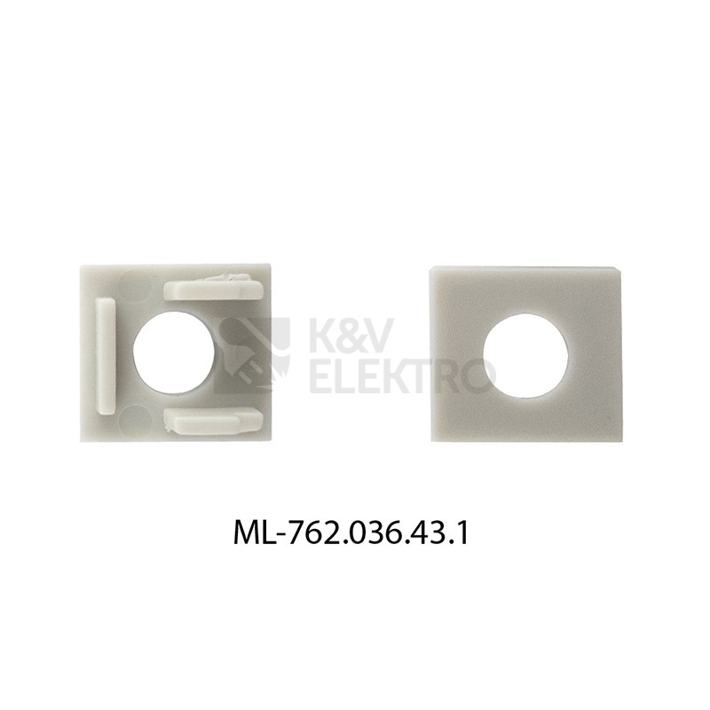Obrázek produktu Koncovka LED profilu s otvorem pro AG AR AS stříbrná McLED ML-762.036.43.1 1