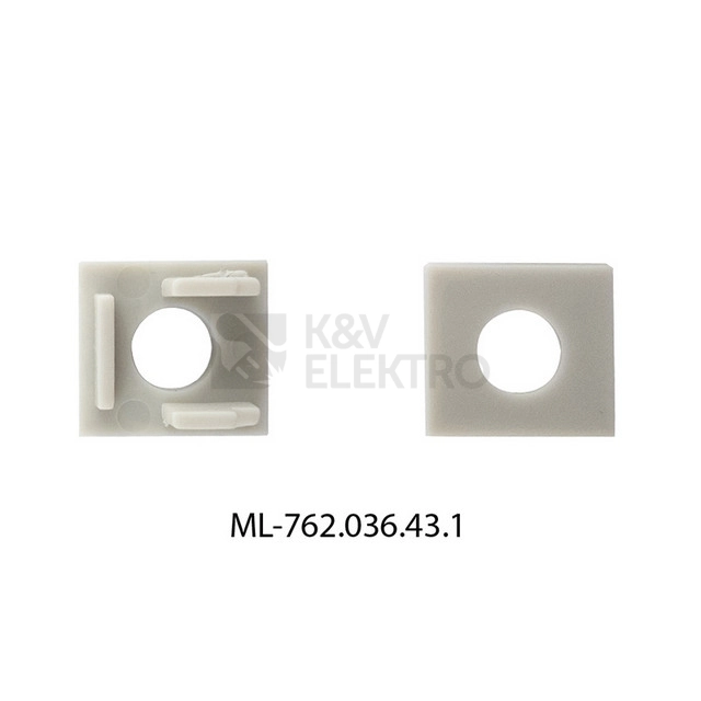 Obrázek produktu Koncovka LED profilu s otvorem pro AG AR AS stříbrná McLED ML-762.036.43.1 1