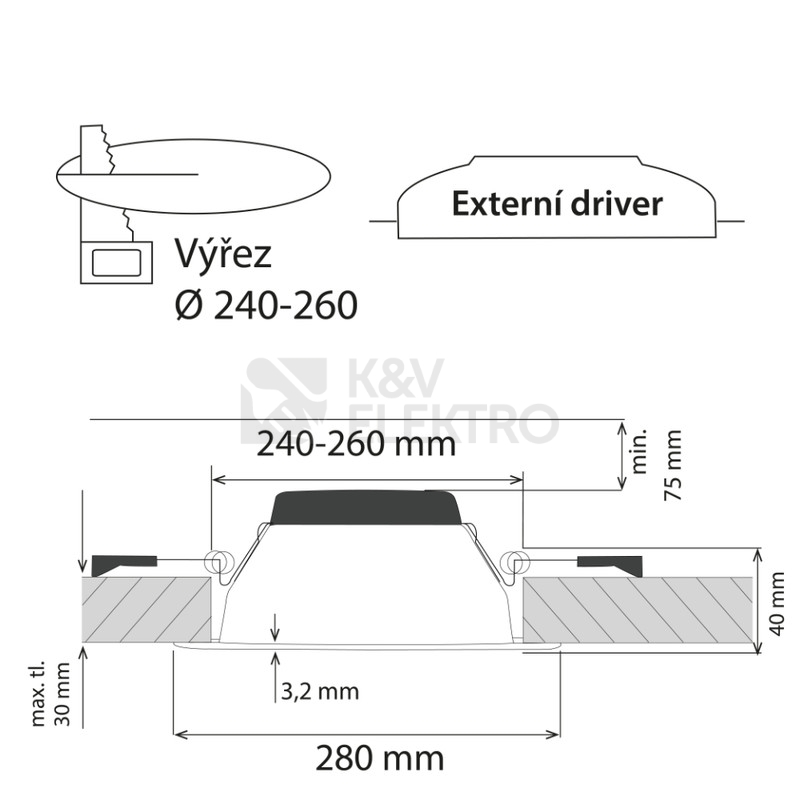Obrázek produktu Podhledové LED svítidlo Faro RN40 40W 3000K IP44 ML-412.137.32.0 6