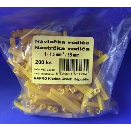 Dutinka značící žlutá pro průřez vodiče 1,0-1,5mm2 (200ks) (obrázek 2)