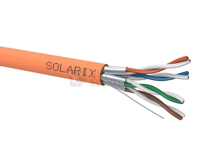 Obrázek produktu STP kabel Solarix SXKD-6A-STP-LSOH-B2ca oranžový stíněné páry metráž 0