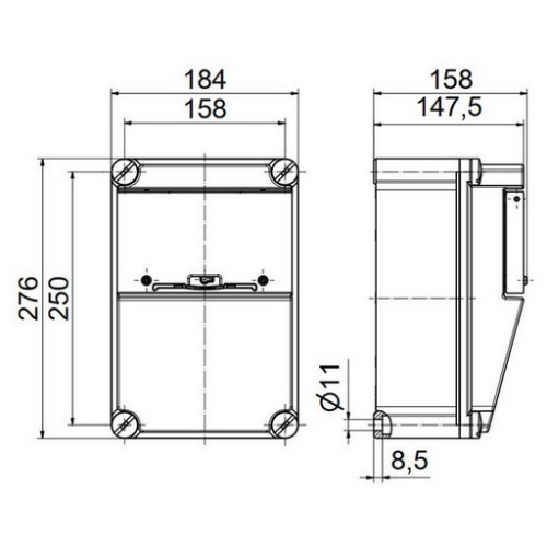 Zásuvková skříň nástěnná SC 53 5624 E.01 jištěná s chráničem