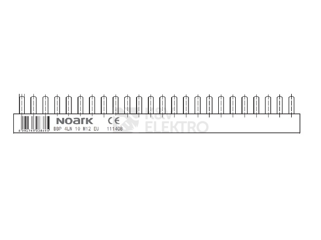 Obrázek produktu Propojovací lišta 3P+N 10mm2 NOARK BBP 4LN 10 M12 EU 8,7mm 111408 1