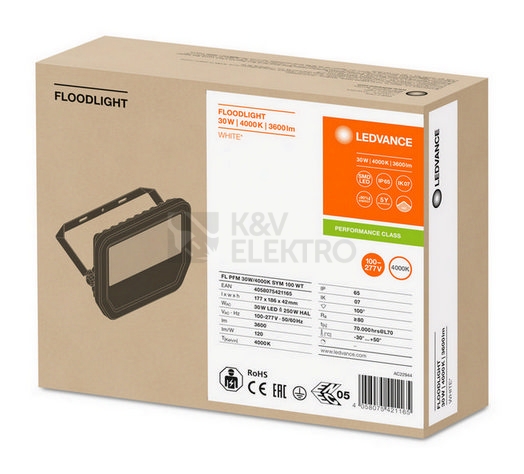Obrázek produktu  LED reflektor LEDVANCE FLOODLIGHT bílý 30W 3600lm 4000K neutrální bílá IP65 4
