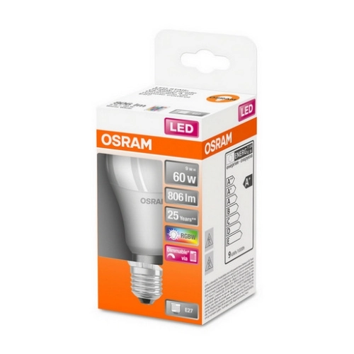 LED žárovka E27 OSRAM STAR+ CL A 9,4W (60W) s dálkovým ovladačem RGBW (teplá bílá 2700K) stmívatelná (obrázek 9)