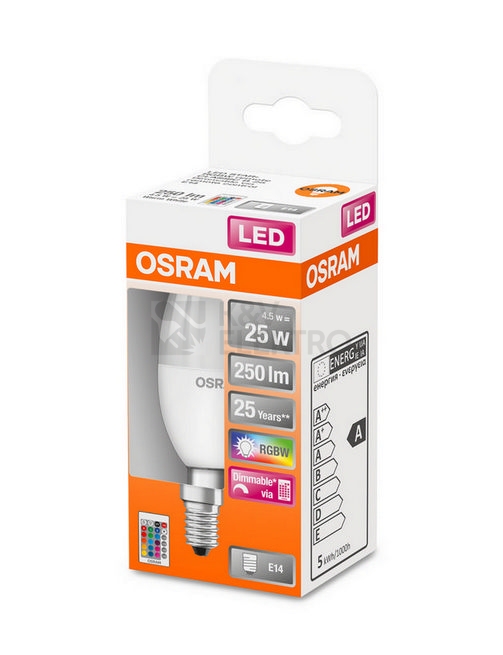 Obrázek produktu LED žárovka s dálkovým ovládáním E14 OSRAM 4,5W (25W) teplá bílá (2700K) 1