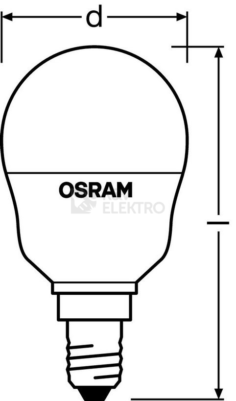 Obrázek produktu LED žárovka s dálkovým ovládáním E14 OSRAM 4,5W (25W) teplá bílá (2700K) 2