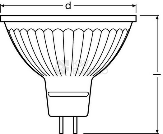 Obrázek produktu LED žárovka GU5,3 MR16 OSRAM PARATHOM 3,8W (35W) teplá bílá (2700K), reflektor 12V 36° 1