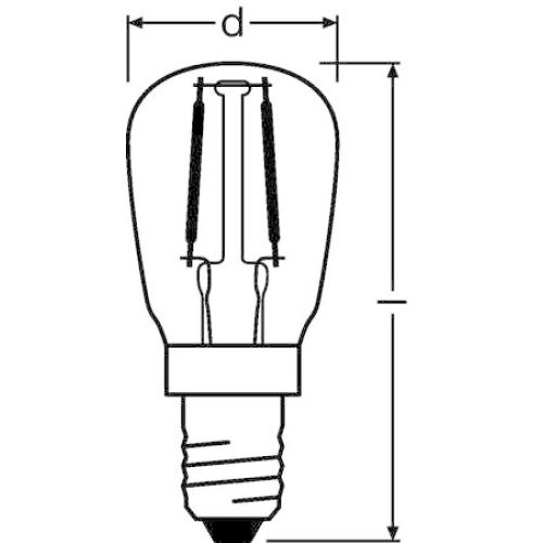 LED žárovka do lednice E14 OSRAM 1,6W (5W) teplá bílá (2400K) (obrázek 5)