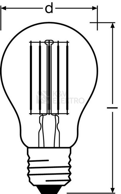 Obrázek produktu LED žárovka E27 OSRAM VALUE CL A FIL 10W (100W) teplá bílá (2700K) 2