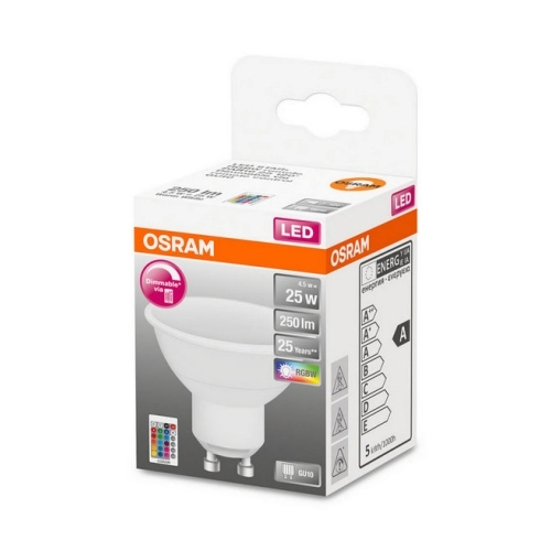 LED žárovka s dálkovým ovládáním GU10 PAR16 OSRAM 2,9W (25W) RGB+teplá bílá (2700K) reflektor 120° (obrázek 8)