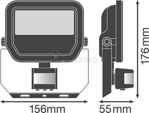 Obrázek produktu  LED reflektor s pohybovým čidlem LEDVANCE FLOODLIGHT černý 20W 2200lm 3000K teplá bílá IP65 3