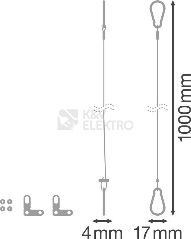 Obrázek produktu Lankový závěs k LED panelům LEDVANCE PL SECURITY KIT 4058075472990 2