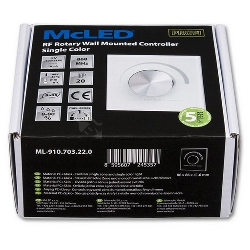 Obrázek produktu RF otočný nástěnný ovladač McLED ML-910.703.22.0 6