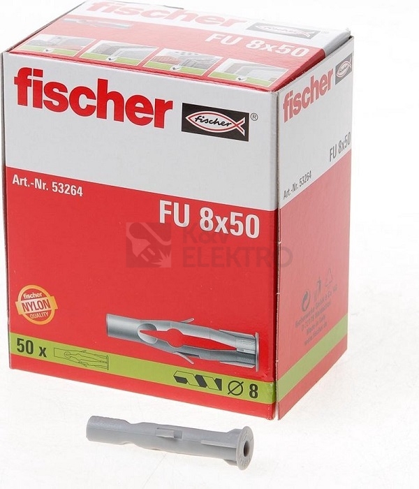 Obrázek produktu Hmoždinka univerzální s límečkem FISCHER FU 8x50 (50ks) 5