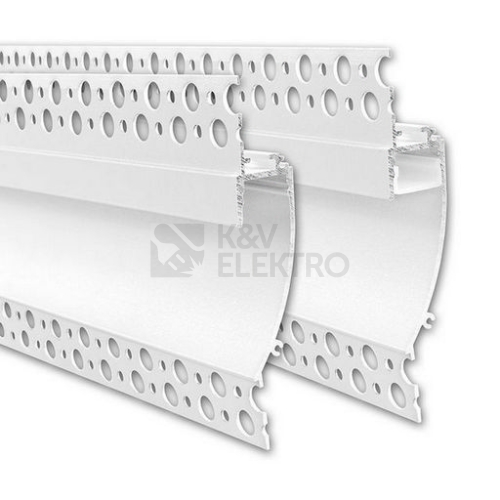 Vestavný hliníkový profil McLED AN pro sádrokarton 19x96mm včetně mléčného difuzoru 1m ML-761.041.43.1
