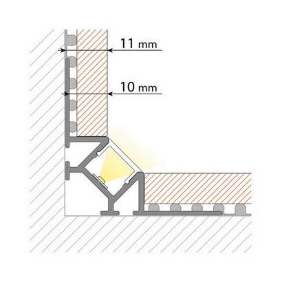 Hliníkový profil McLED DR pro obklady a dlažbu 56x22mm včetně mléčného difuzoru 2m ML-761.044.43.2 (obrázek 5)