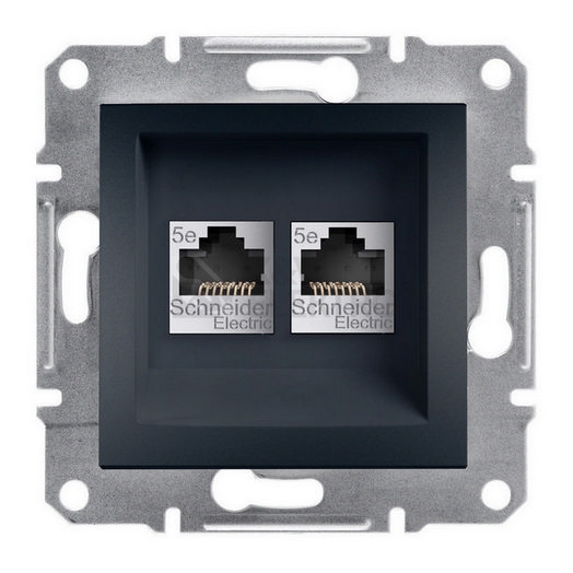 Obrázek produktu Schneider Electric Asfora datová zásuvka 2xRJ45 kat.5e UTP antracit EPH4400171 0