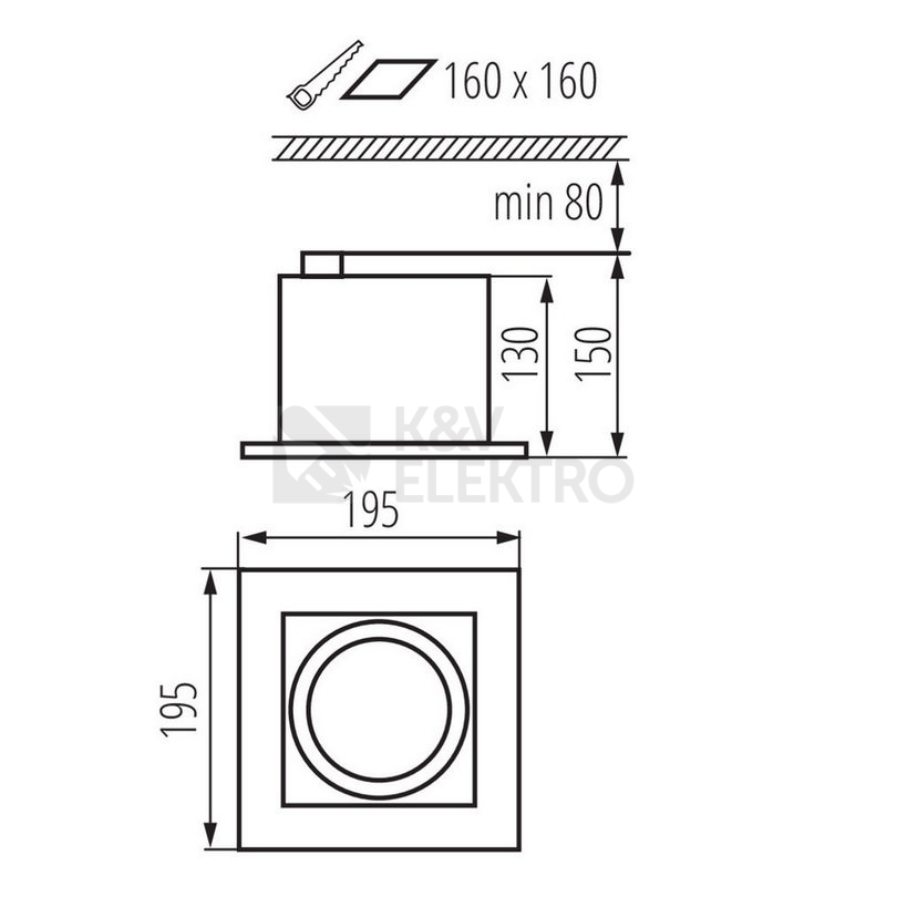 Obrázek produktu Podhledové svítidlo Kanlux MATEO ES DLP-150-B GU10 černá 32930 3