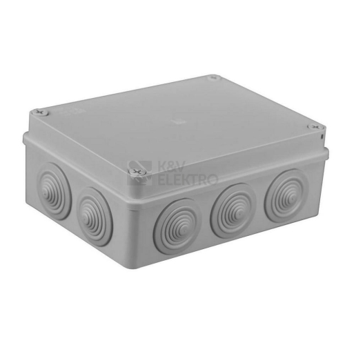  Krabice Malpro S-BOX 406M 190x140x70mm 10 průchodek IP55 šedá