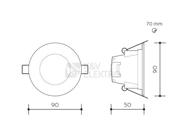 Obrázek produktu LED podhledové svítidlo Panlux SPOTLIGHT IP65 ROUND 3000K PN14100022 1