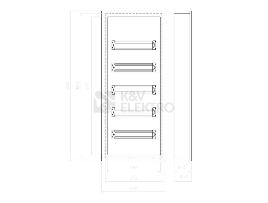 Obrázek produktu  Rozvodnice pod omítku EATON KLV-60UPS-F 302414 1