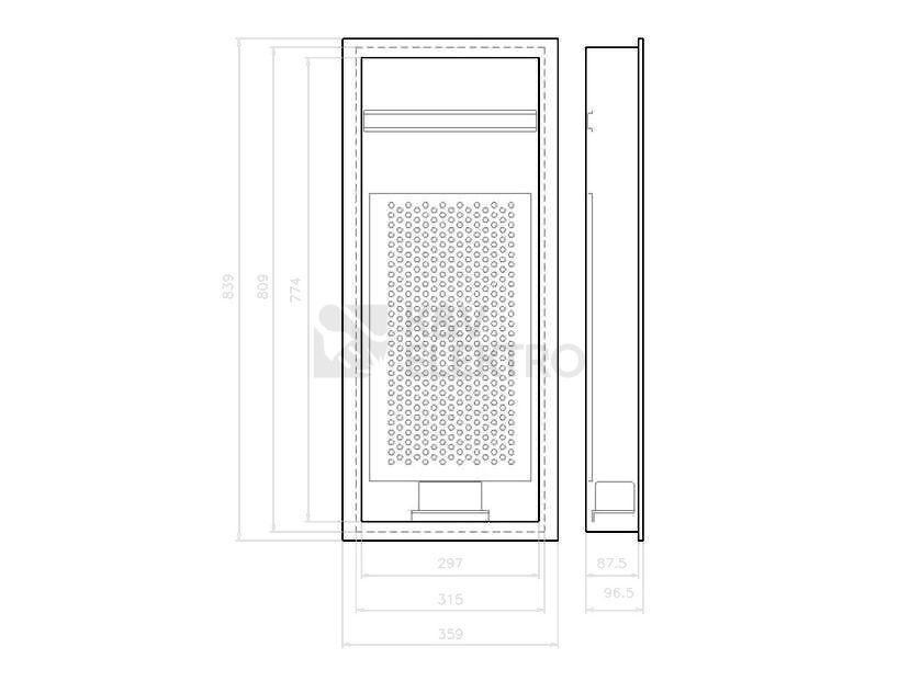 Obrázek produktu Multimediální rozvodnice pod omítku EATON KLV-60UPM-W-F pro WiFi bílé plastové dveře s perforací 1