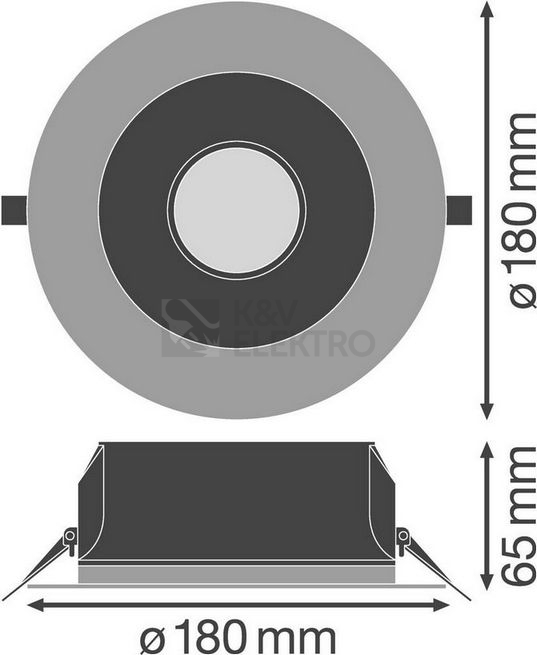 Obrázek produktu LED podhledové svítidlo LEDVANCE Downlight UGR<19 155mm 14W 3000K teplá bílá IP54 11